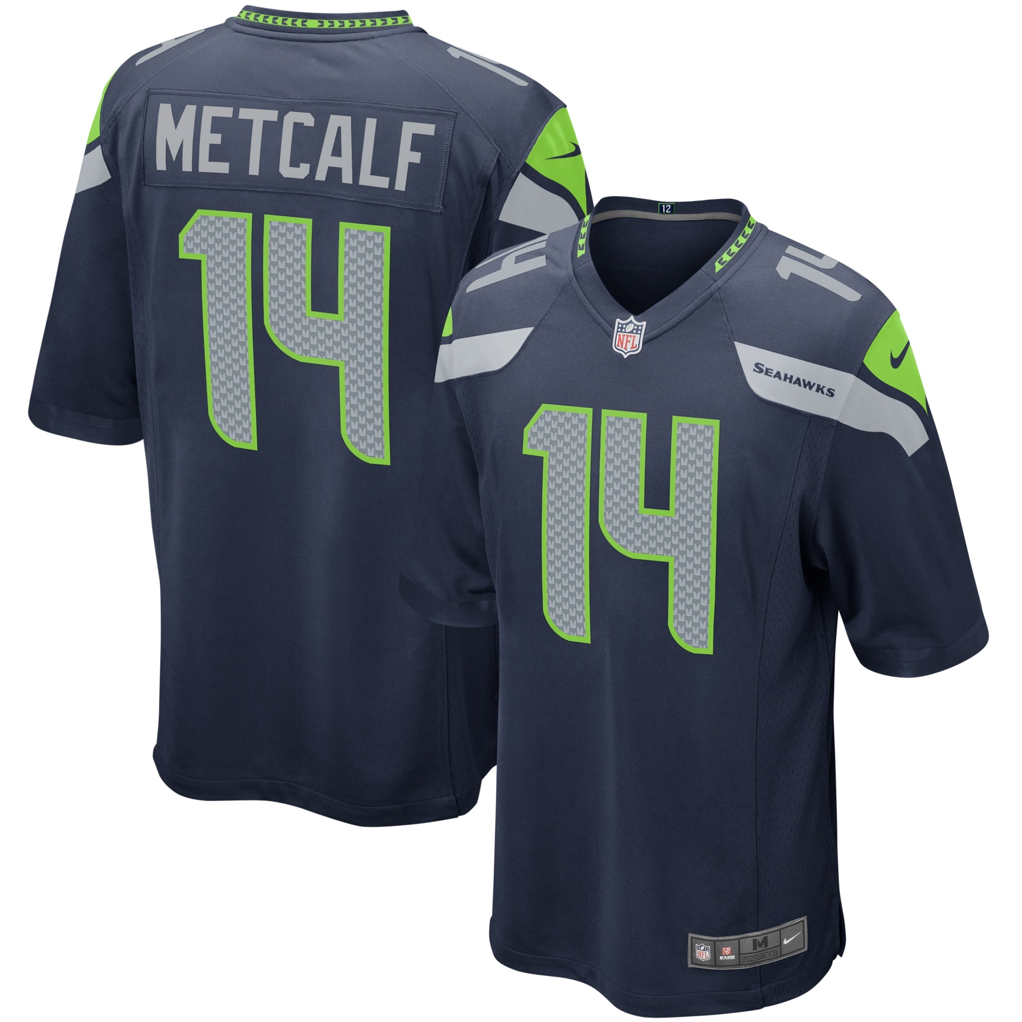 DK Metcalf Seattle Seahawks Nike Game Jersey - White/Navy