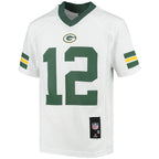 Aaron Rodgers Green Bay Packers Youth Replica Player Jersey - White/Green