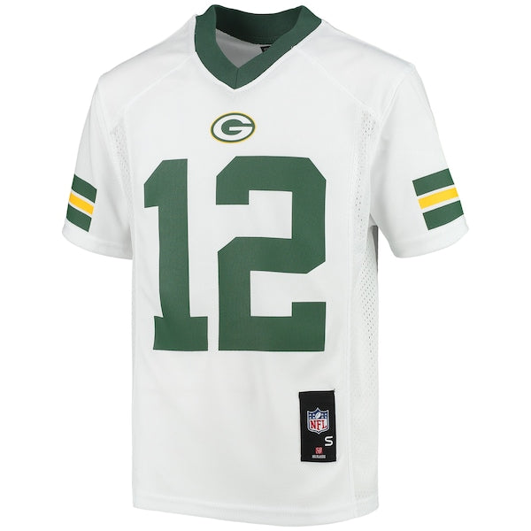 Aaron Rodgers Green Bay Packers Youth Replica Player Jersey - White/Green