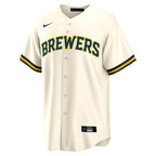 Milwaukee Brewers Nike #1 Dad Home Replica Jersey - White