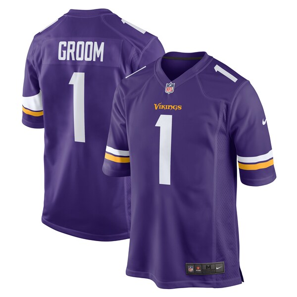 Number 1 Groom Minnesota Vikings Nike Game Jersey - Purple