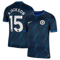 Nicolas Jackson Chelsea Nike 2023/24 Away Stadium Replica Player Jersey - Navy/Blue/Mint