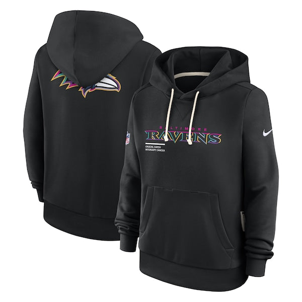 Baltimore Ravens Nike Women's 2025 NFL Crucial Catch Sideline Standard Issue Dri-FIT Hoodie - Black