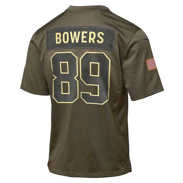 Brock Bowers Las Vegas Raiders Nike Youth 2025 Salute to Service Game Jersey - Olive