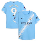 Erling Haaland Manchester City Puma 2025/26 Home Authentic Player Jersey - Sky Blue/Green