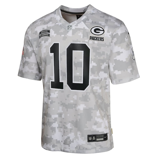 Jordan Love Green Bay Packers Nike Youth 2024 Salute to Service Game Jersey - Arctic Camo