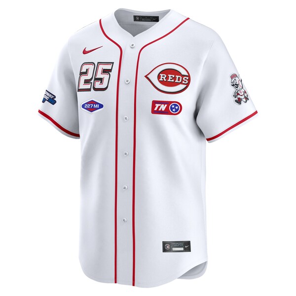 #25 Cincinnati Reds Nike 2025 MLB Speedway Classic Home Replica Jersey - White