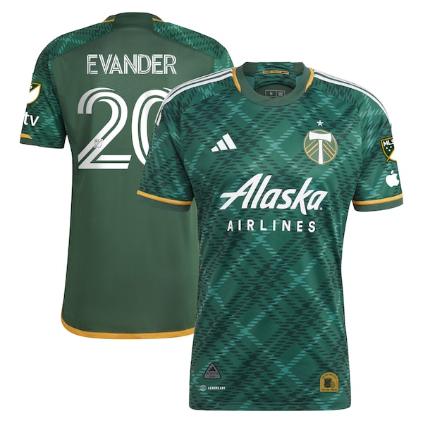 Evander Portland Timbers adidas 2023 Portland Plaid Kit Authentic Jersey - Green