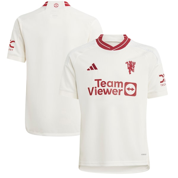 Manchester United adidas Youth 2023/24 Third Replica Jersey - White