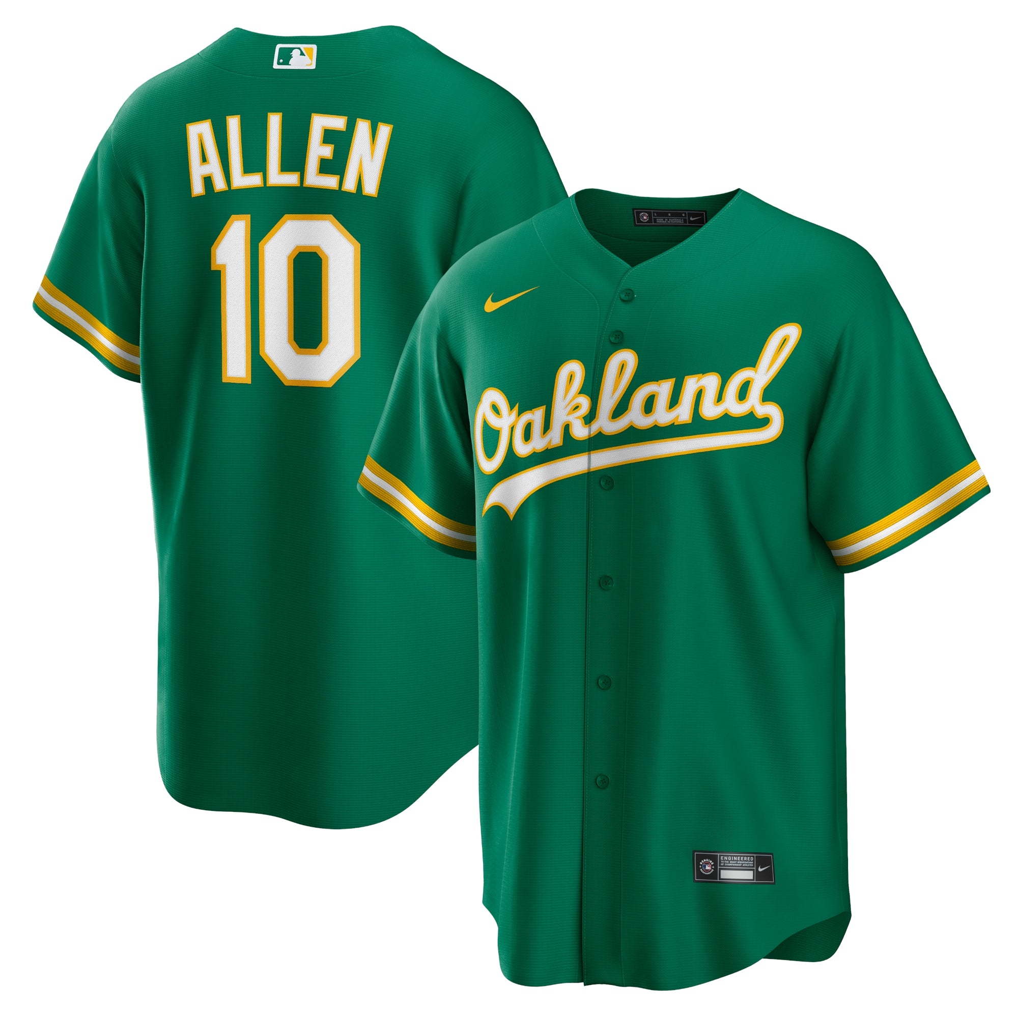 Nick Allen Oakland Athletics Nike Home Replica Jersey - White/Kelly Green