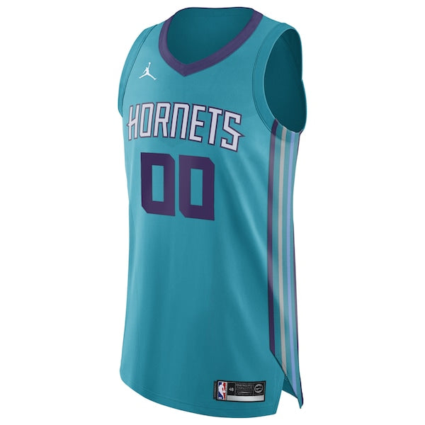 Charlotte Hornets Jordan Brand Authentic Custom Jersey Teal - Icon Edition