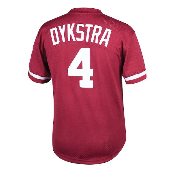 Lenny Dykstra Philadelphia Phillies Youth Cooperstown Collection Mesh Batting Practice Jersey - Burgundy