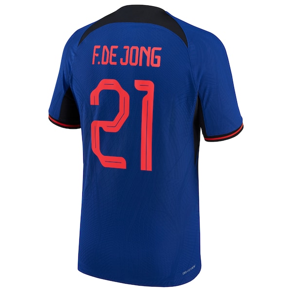 Frenkie de Jong Netherlands National Team Nike 2022/23 Away Vapor Match Authentic Player Jersey - Blue