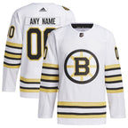 Boston Bruins adidas   100th Anniversary Primegreen Authentic Custom Jersey - White