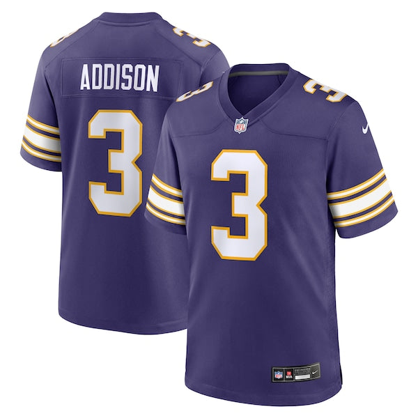 Jordan Addison Minnesota Vikings Nike Classic Player Game Jersey - Purple