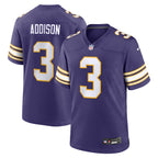 Jordan Addison Minnesota Vikings Nike Classic Player Game Jersey - Purple