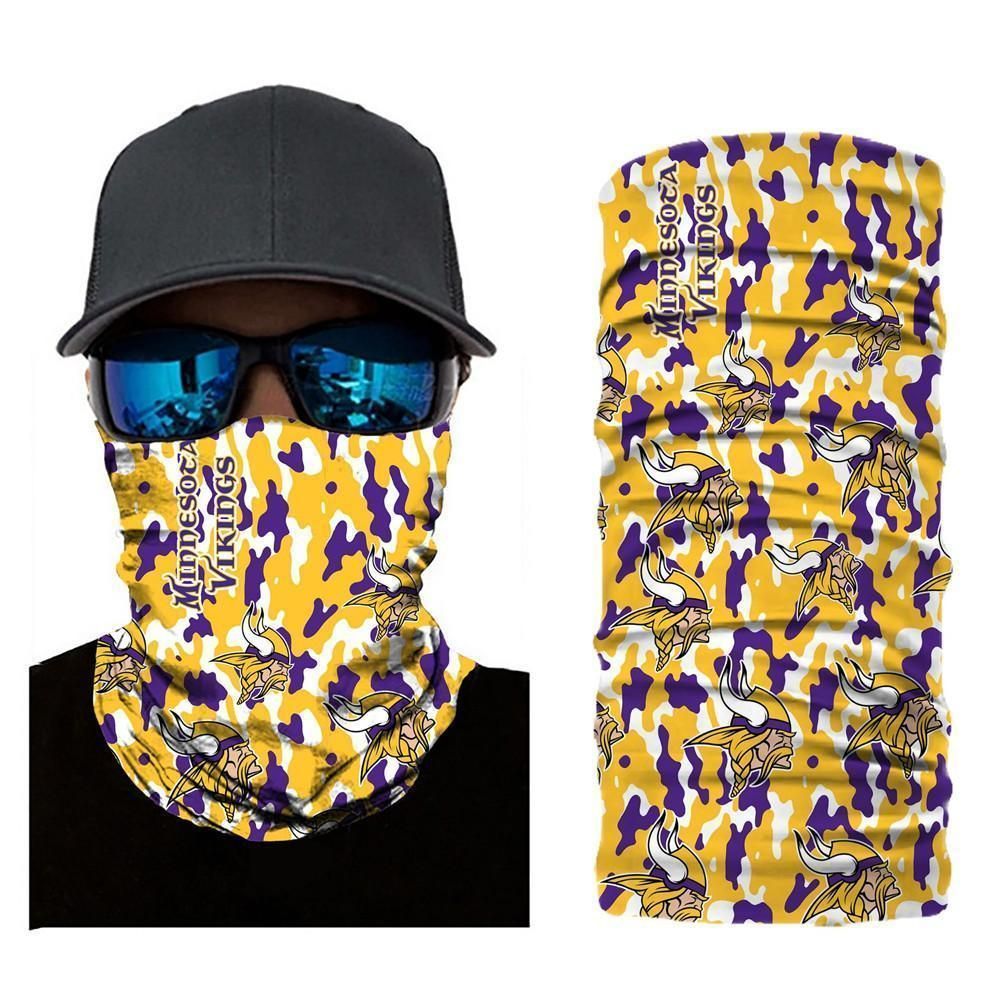 CAMO MINNESOTA VIKINGS FACE MASK BANDANAS