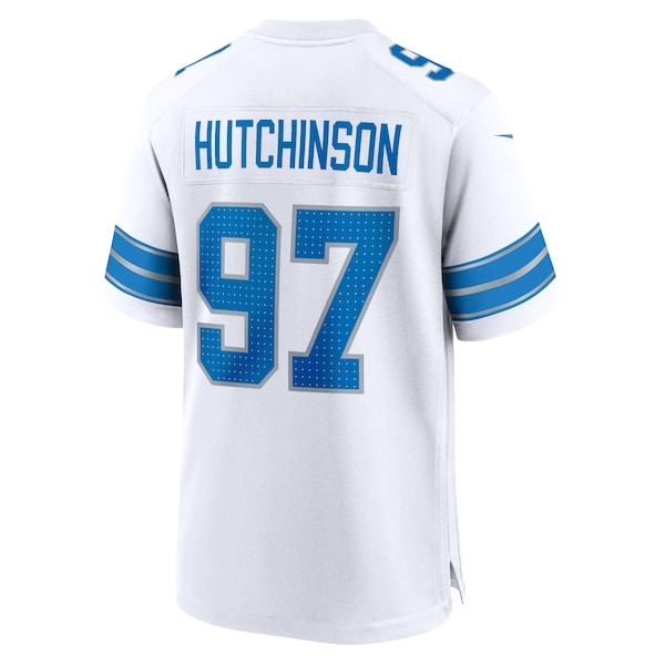 Aidan Hutchinson Detroit Lions Nike Game Jersey - White/Black/Blue