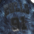 Dennis Rodman Chicago Bulls Hardwood Classics 1995/96 Tie-Dye Swingman Jersey - Black