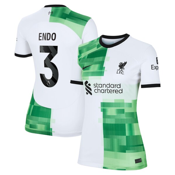 Wataru Endō Liverpool Nike Women's 2023/24 Away Stadium Replica Player Jersey – White