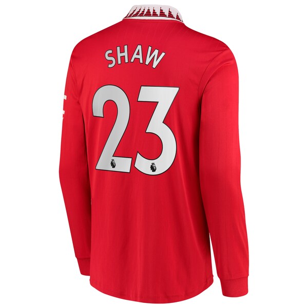 Luke Shaw Manchester United adidas 2022/23 Home Replica Long Sleeve Jersey - Red