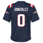 Christian Gonzalez New England Patriots Nike Youth Game Jersey - Navy/Red