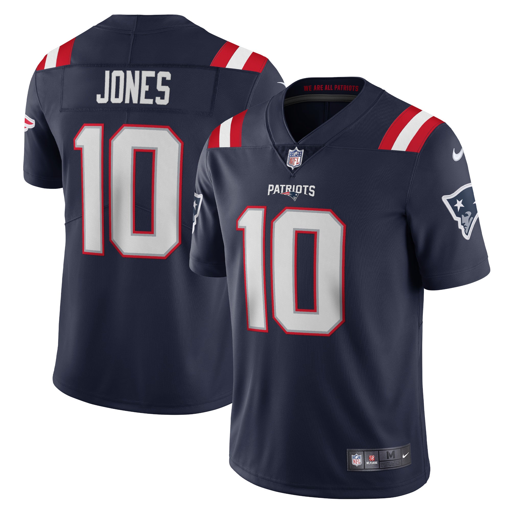 Mac Jones New England Patriots Nike Vapor Limited Jersey - White/Navy