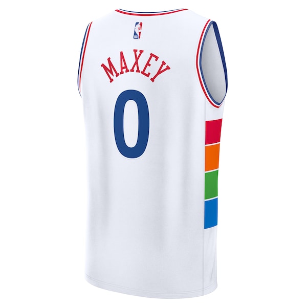 Tyrese Maxey Philadelphia 76ers  Youth 2024/25 Fast Break Player Jersey - City Edition - White