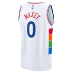 Tyrese Maxey Philadelphia 76ers  2024/25 Fast Break Player Jersey - City Edition - White