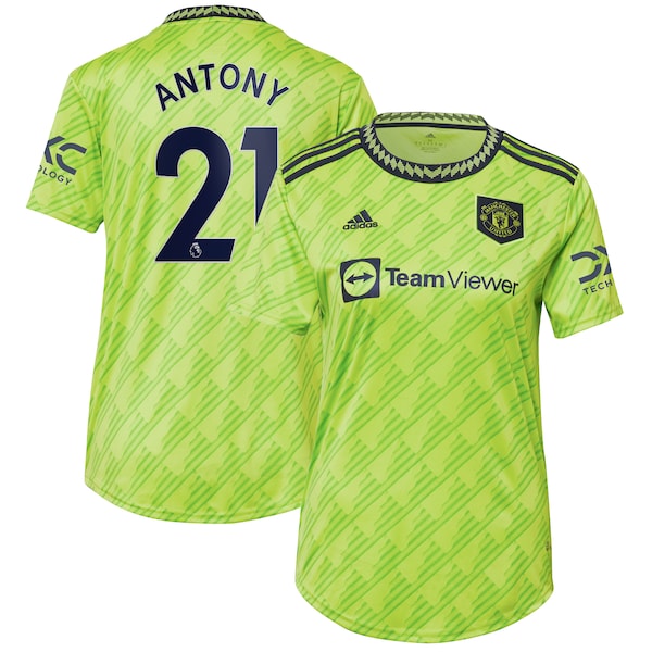 Antony Manchester United adidas Women's 2022/23 Third Replica Player Jersey - Neon Green