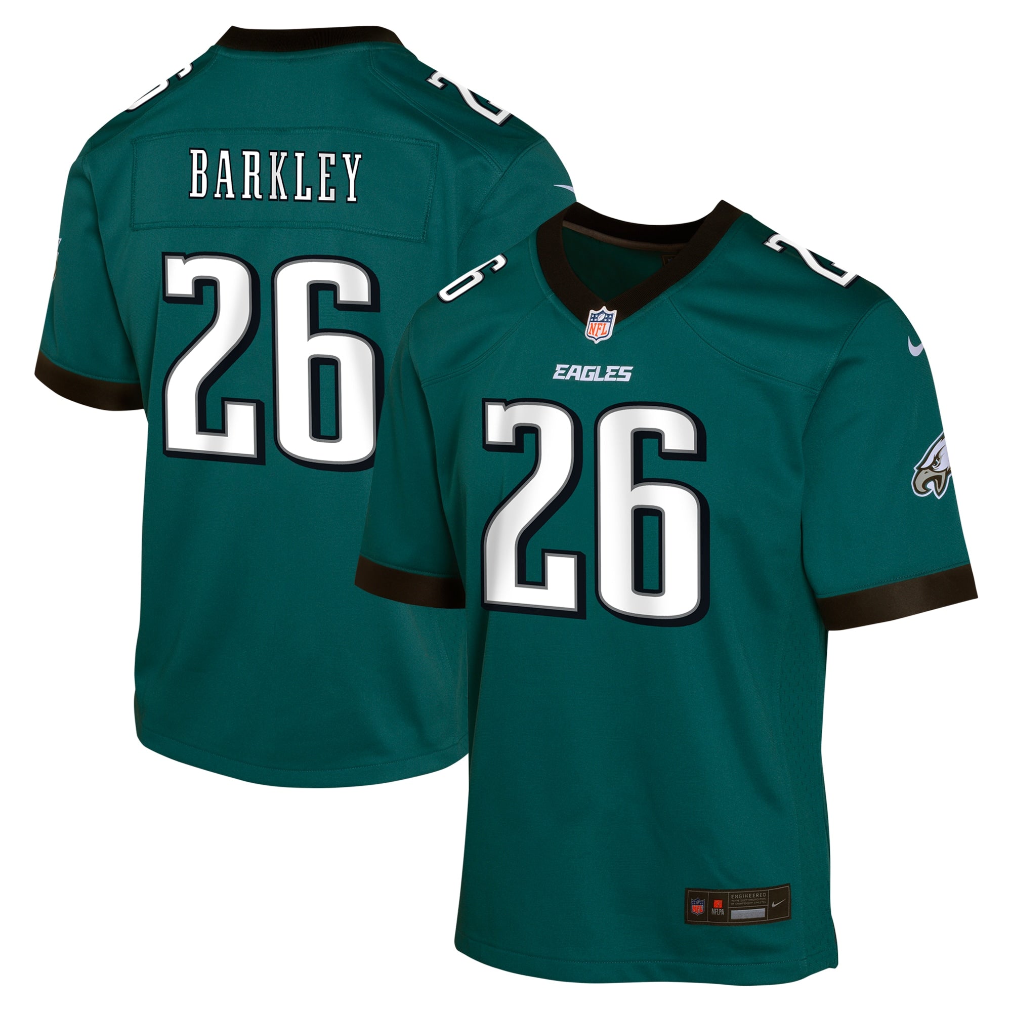 Saquon Barkley Philadelphia Eagles Nike Youth Alternate Game Jersey - Black/Kelly Green/Green/White