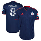 Chris Mueller Chicago Fire adidas 2024 Water Tower Kit Authentic Player Jersey - Blue