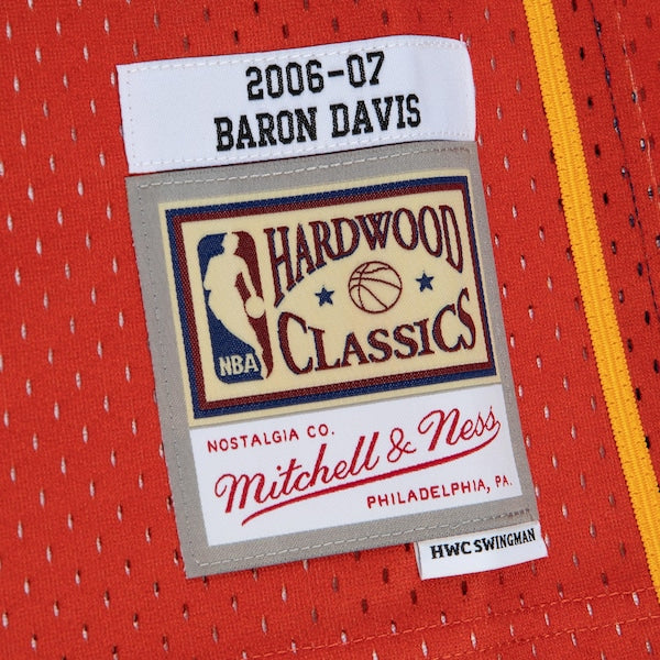 Baron Davis Golden State Warriors 2006/07 Hardwood Classics Fadeaway Swingman Player Jersey - Navy/Orange