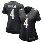 Zay Flowers Baltimore Ravens Nike Women's Team Game Jersey - Black/Purple