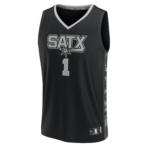 Victor Wembanyama San Antonio Spurs  Fast Break Replica Player Jersey - Statement Edition - Black/White
