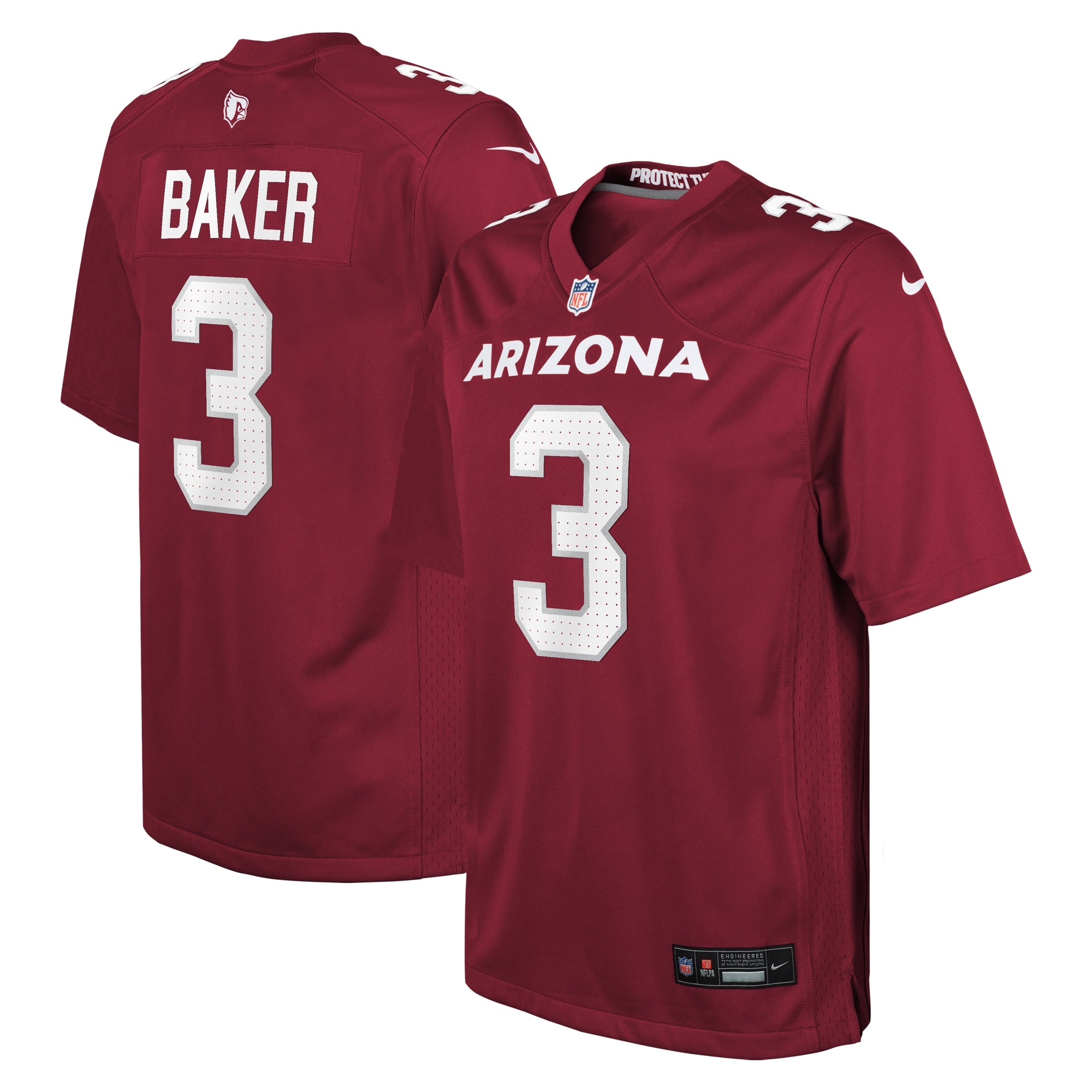 Budda Baker Arizona Cardinals Nike Youth Game Jersey - White/Black/Cardinal