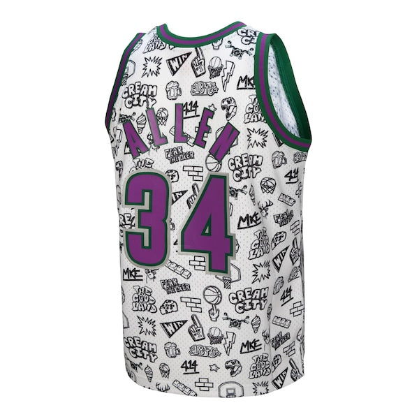 Ray Allen Milwaukee Bucks 2000/01 Swingman Jersey - White