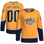 Nashville Predators adidas  Home  Primegreen Authentic Custom Jersey - Gold