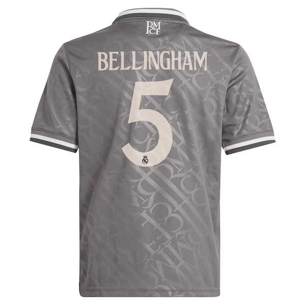 Jude Bellingham Los Merengues adidas Originals Youth 2024/25 Third Replica Player Jersey - Charcoal