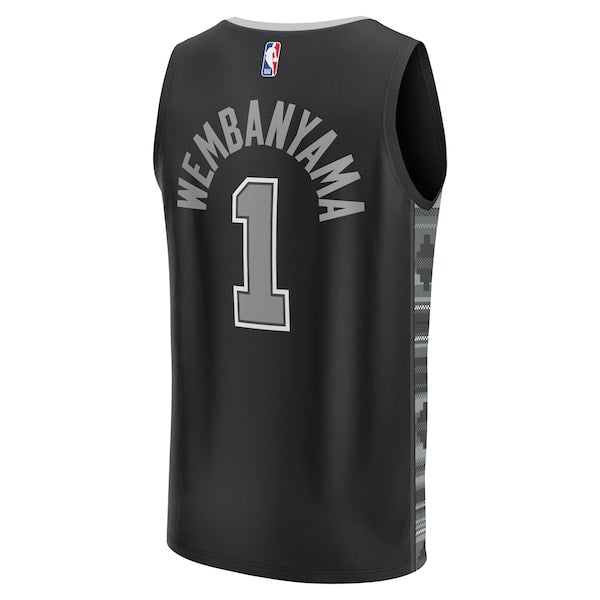 Victor Wembanyama San Antonio Spurs  Fast Break Replica Player Jersey - Statement Edition - Black/White