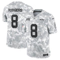 Aaron Rodgers New York Jets Nike 2024 Salute to Service Limited Jersey - Arctic Camo