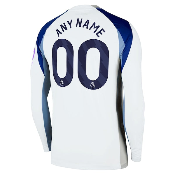 Tottenham Hotspur Nike 2025/26 Home Replica Long Sleeve Custom Jersey - White
