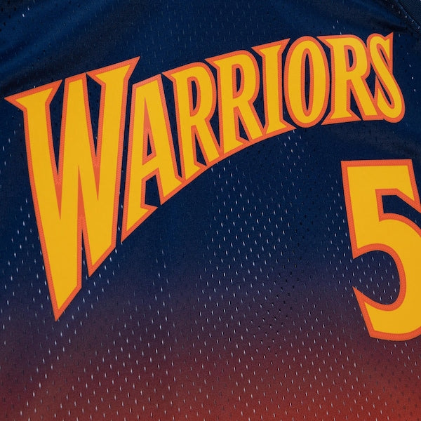 Baron Davis Golden State Warriors 2006/07 Hardwood Classics Fadeaway Swingman Player Jersey - Navy/Orange