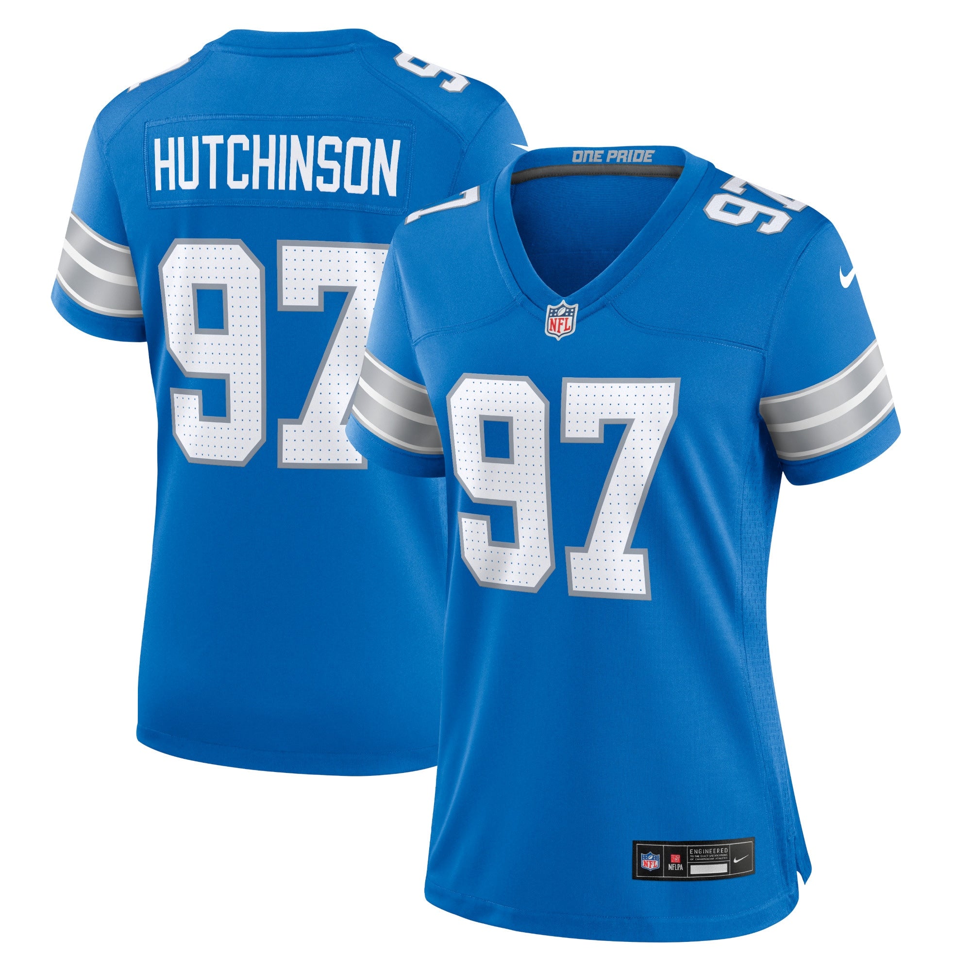 Aidan Hutchinson Detroit Lions Nike Women's 2nd Alternate Game Jersey - Black/Blue/White