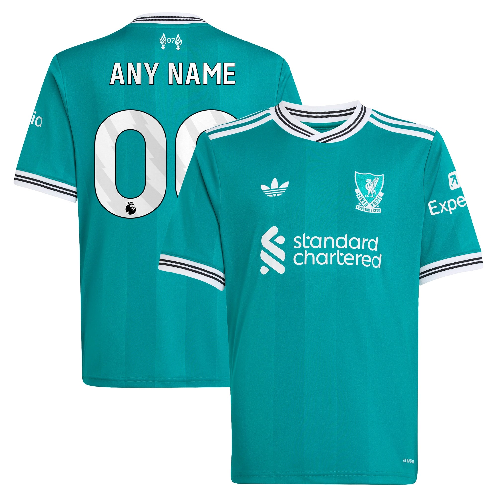 Liverpool adidas Youth 2025/26 Home Custom Replica Jersey - Red/Green