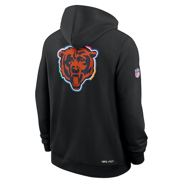 Chicago Bears Nike Tall 2025 NFL Crucial Catch Sideline Standard Issue Dri-FIT Hoodie - Black