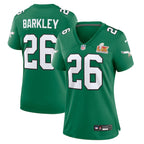 Saquon Barkley Philadelphia Eagles Nike Women's Super Bowl LIX 2nd Alternate Game Jersey - Kelly Green