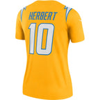 Justin Herbert Los Angeles Chargers Nike Women's Inverted Legend Jersey - Gold
