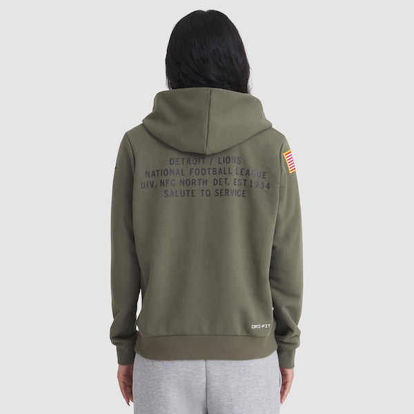 Detroit Lions Nike Women's 2025 Salute to Service Sideline Standard Issue Dri-FIT Hoodie - Olive
