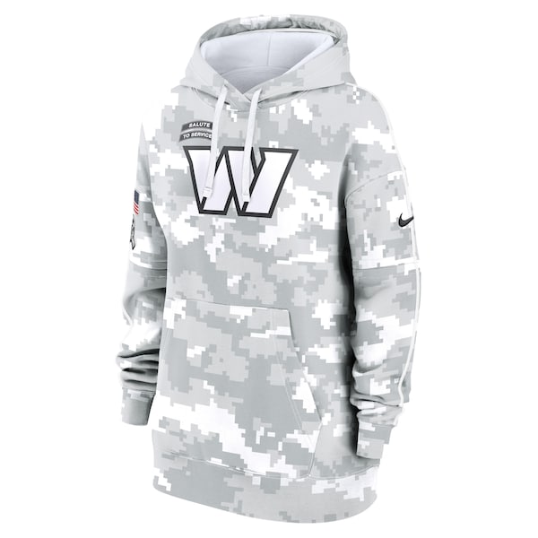 Washington Commanders Nike Women's 2024 Salute To Service Club Fleece Pullover Hoodie - Arctic Camo
